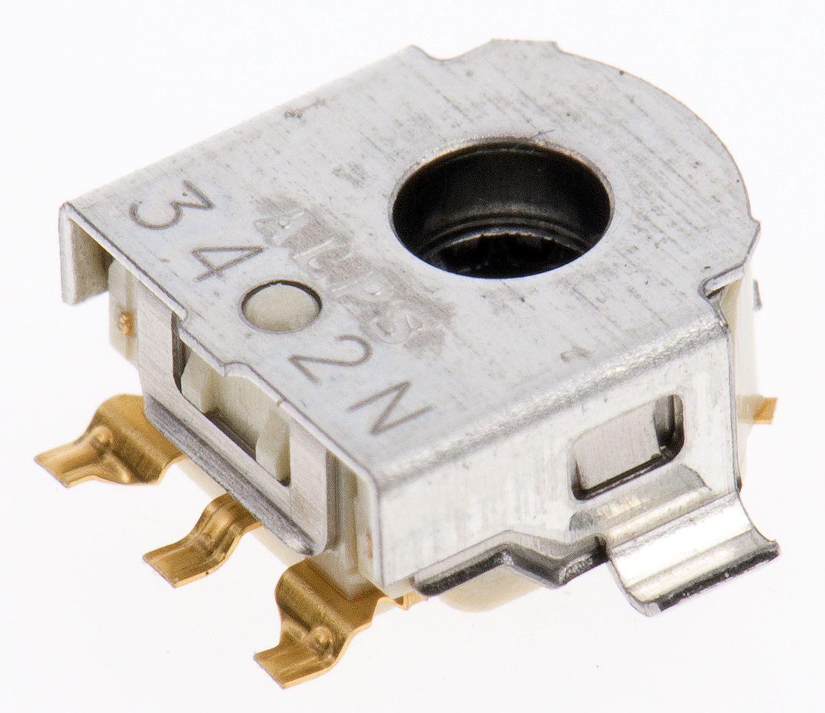 Alps Alpine 12 Pulse Incremental Mechanical Rotary Encoder with a 2.2 mm Hollow Shaft (Not Indexed), Bracket Mount,
