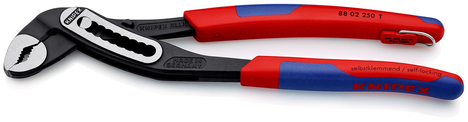 Knipex Alligator® Water Pump Pliers, 250 mm Overall, Angled, Straight Tip, 46mm Jaw