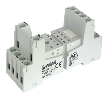 Relpol 8 Pin 300V ac DIN Rail Relay Socket, for use with R2N Relay