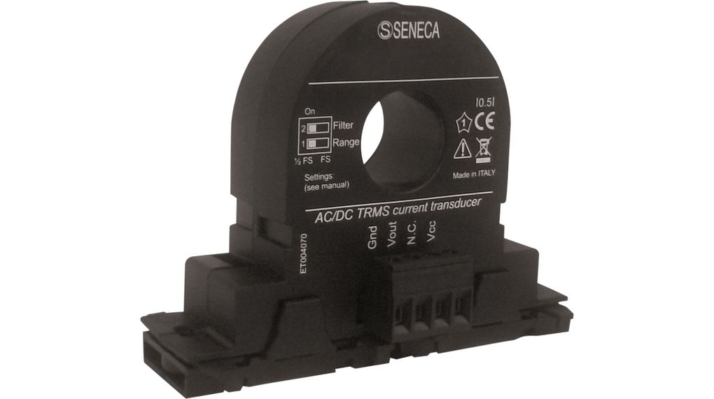 Seneca T201 Series DIN Rail Mounted Current Transformer, 100A Input, 4 → 20 mA Output, 6 → 100 V