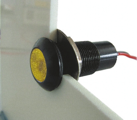 Marl Yellow Panel Mount Indicator, 12 → 28V, 12.7mm Mounting Hole Size, Solder Tab Termination, IP67