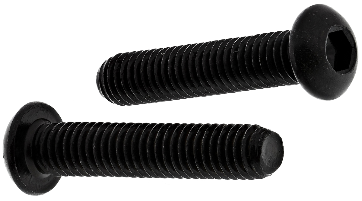 RS PRO Black, Self-Colour Steel Hex Socket Button Screw, ISO 7380, M6 x 30mm