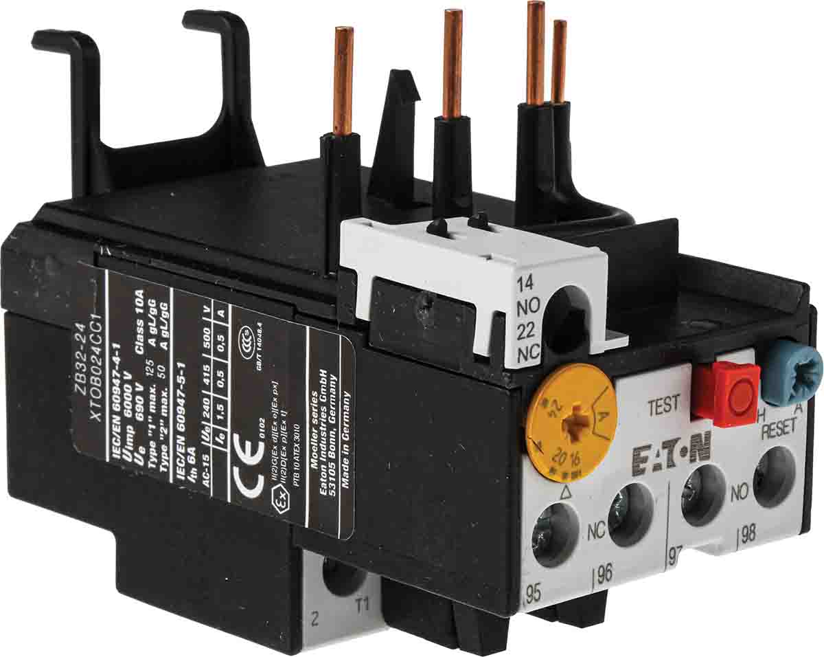 Eaton Overload Relay 1NO + 1NC, 16 → 24 A F.L.C, 24 A Contact Rating, 6 W, 500 Vac