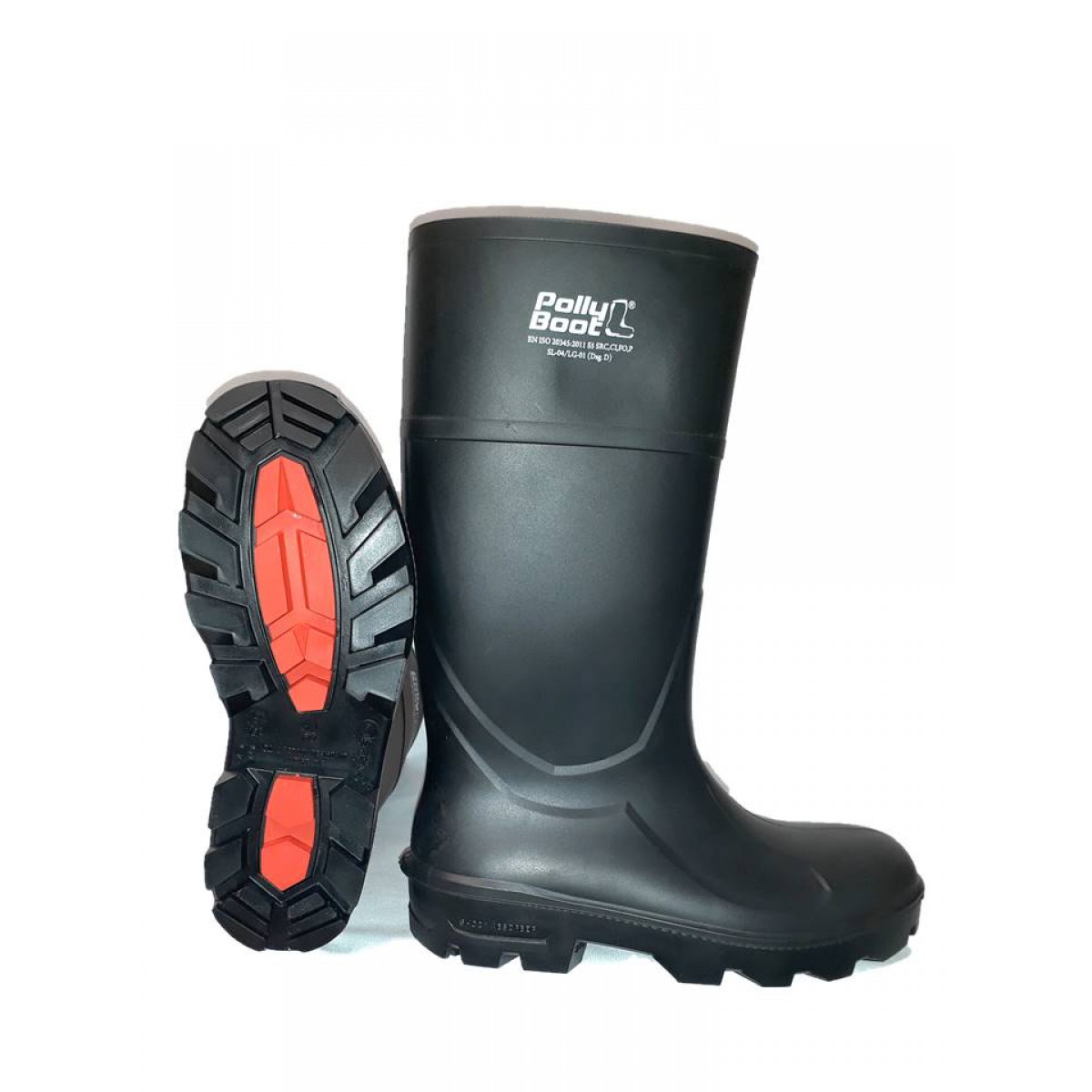 Pollyboot Black Steel Toe Capped Unisex Safety Boot, UK 7, EU 41