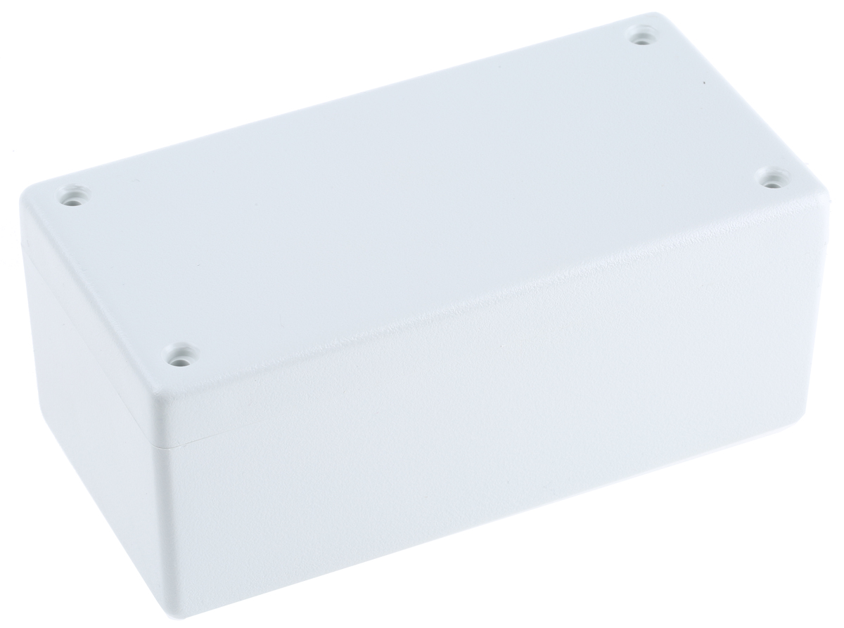 Hammond 1594 Series Grey Flame Retardant ABS Enclosure, IP54, Grey Lid, 131.5 x 66.3 x 43mm