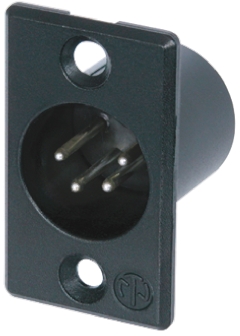 Neutrik Panel Mount XLR Connector, Male, 50 V, 4 Way, Silver over Nickel Plating
