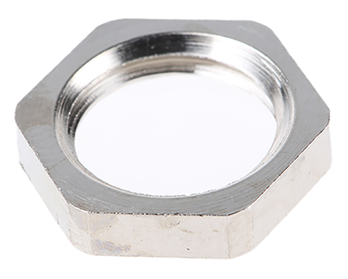 SIB Nickel Nickel Plated Brass Cable Gland Locknut, M12 Thread