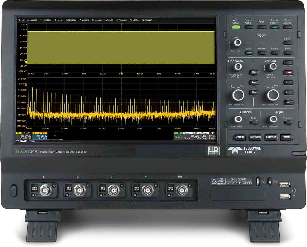 Teledyne LeCroy HDO4104A HDO4000A Series, 1GHz Bench Oscilloscope, 4 Analogue Channels - UKAS Calibrated