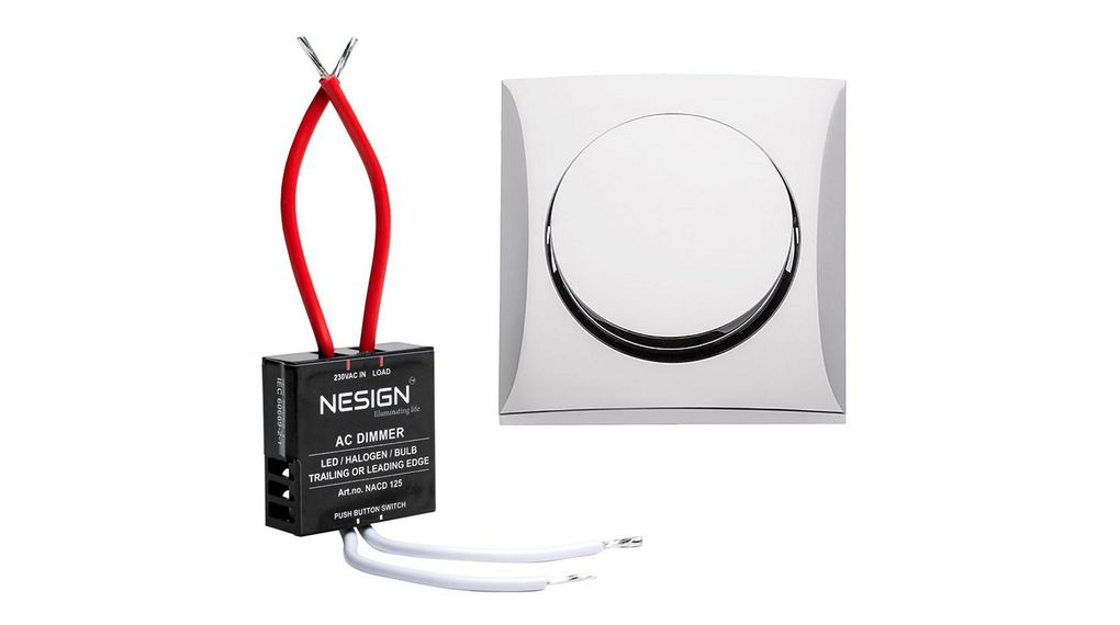 Berker 1 Gang Round Push Button Operator Dimmer Switch 500mA, 230V ac, 125W