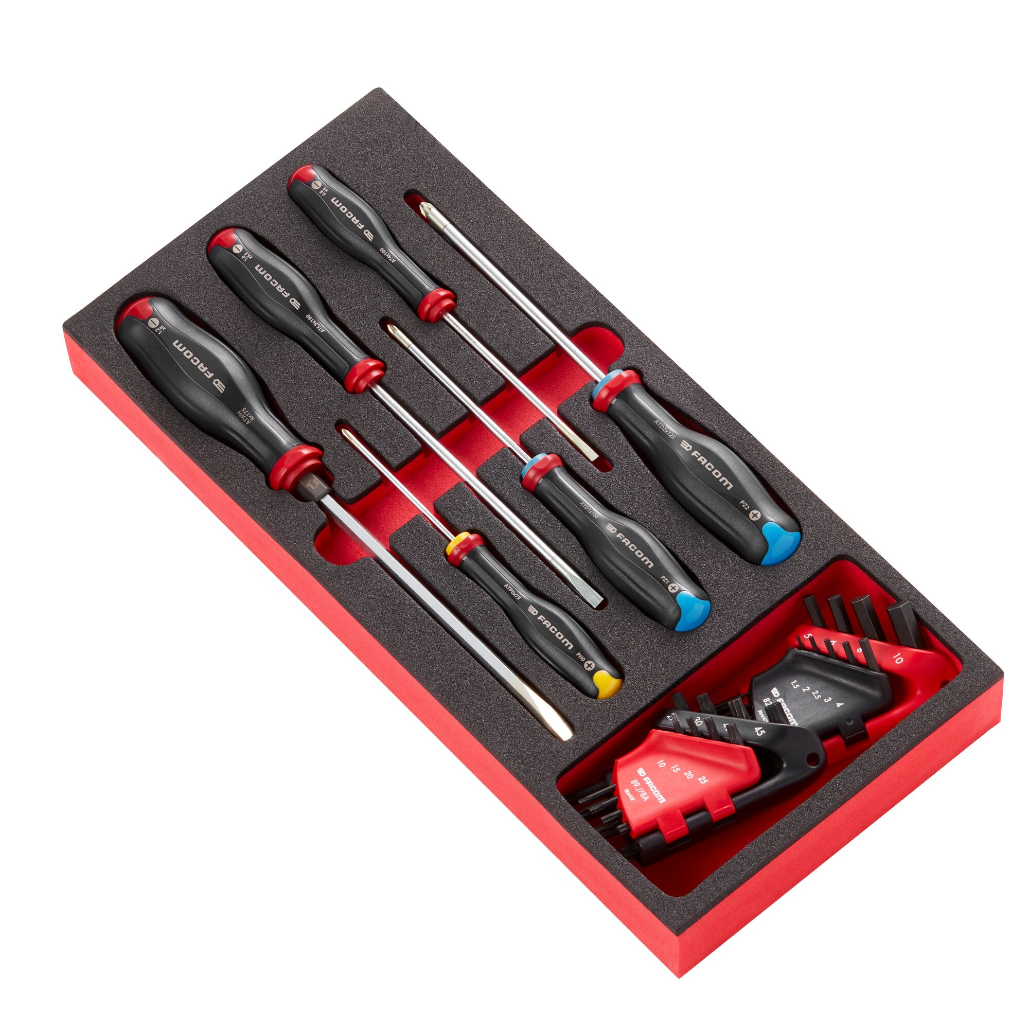 Facom 8 Piece Screwdriver Kit Tool Kit with Foam Inlay