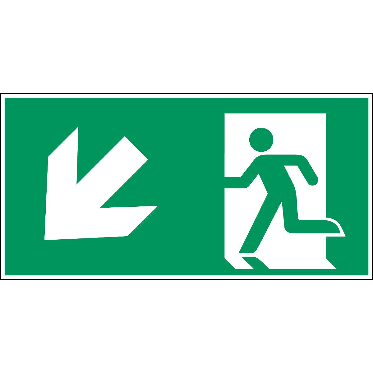Polyester Emergency Exit Left, None,  With Pictogram Only, Exit Sign