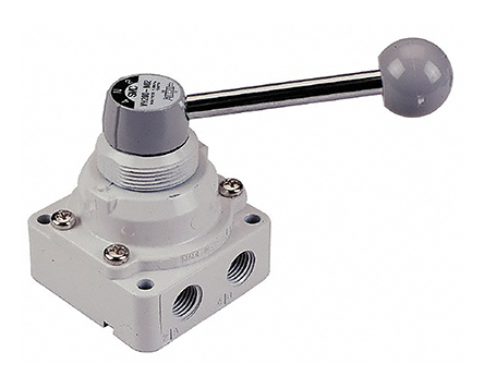 SMC Lever 4/3 Pneumatic Manual Control Valve VH400 Series, NPT 1/2, 1/2in, III B
