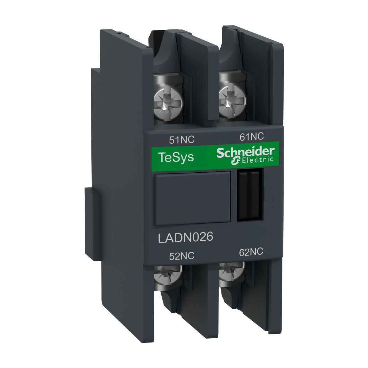 Schneider Electric Auxiliary Contact Block, 2 Contact, 2NC, Front Mount, TeSys LADN