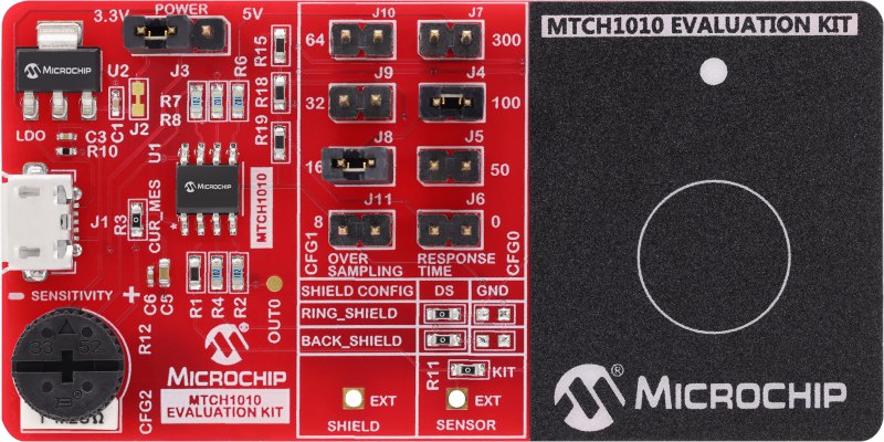 Microchip MTCH1010 Evaluation Kit Capacitive Touch Sensor Evaluation Kit for EV24Z38A MTCH1010 Evaluation Kit