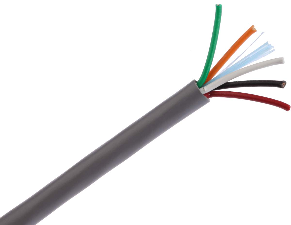 Alpha Wire Alpha Essentials Communication & Control Control Cable, 5 Cores, 0.35 mm² 22 AWG, Unscreened, 30 m, Grey