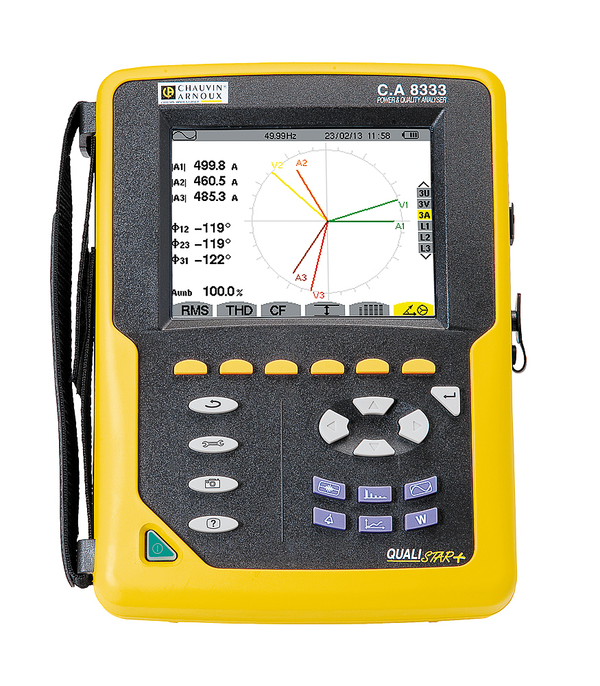 Chauvin Arnoux CA 8333 Power Quality Analyser, 1, 3-Phase, 10000A ac Max, 1000 V ac, 1200V dc Max