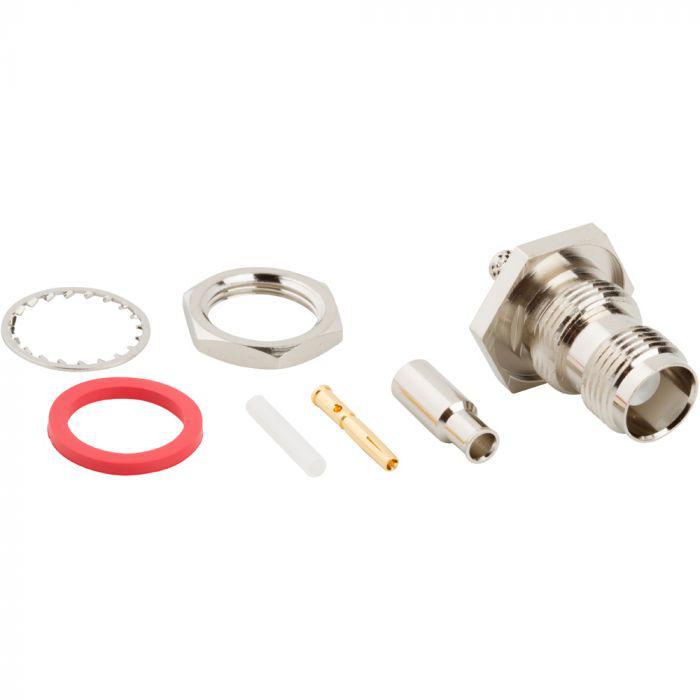 Amphenol RF, Jack Bulkhead TNC Connector, Crimp Termination, Straight Body
