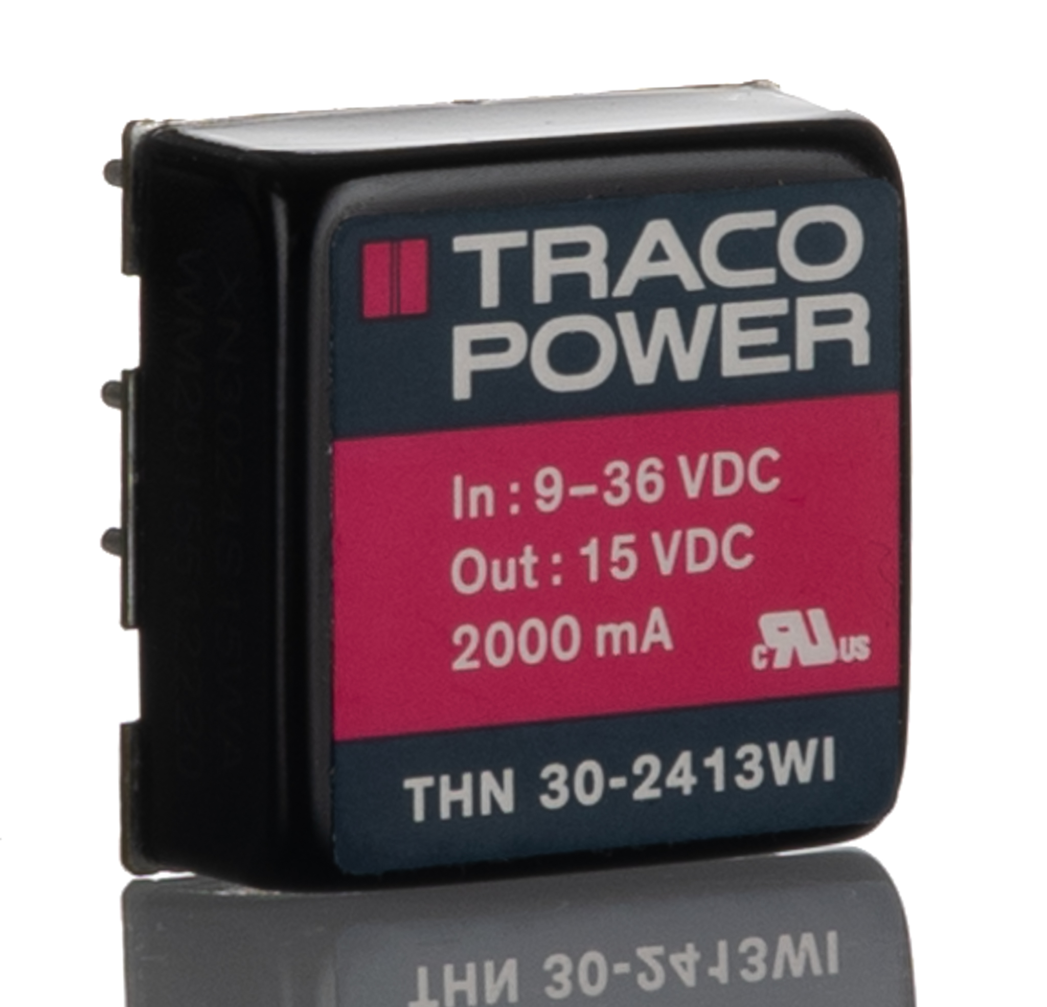 TRACOPOWER THN 30WI DC-DC Converter, 15V dc/ 2A Output, 9 → 36 V dc Input, 30W, PCB Mount, '+80°C Max Temp -40°C