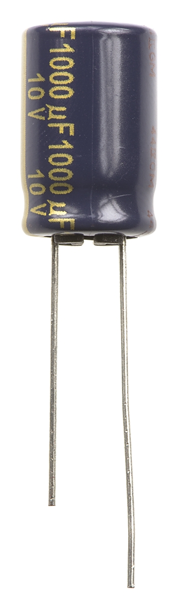 Panasonic 1000μF Aluminium Electrolytic Capacitor 10V dc, Radial, Through Hole - EEUFC1A102