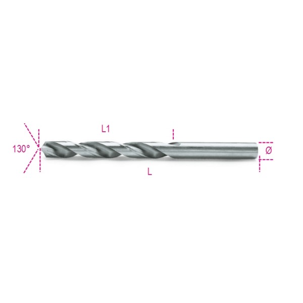 BETA 412 Series HSS Twist Drill Bit for Metal, 6.5mm Diameter, 101 mm Overall