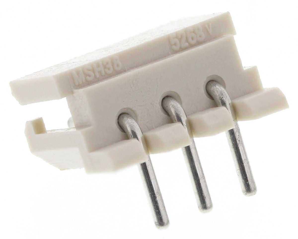 Molex SPOX Series Right Angle Through Hole PCB Header, 3 Contact(s), 2.5 mm Pitch, 1 Row, Shrouded