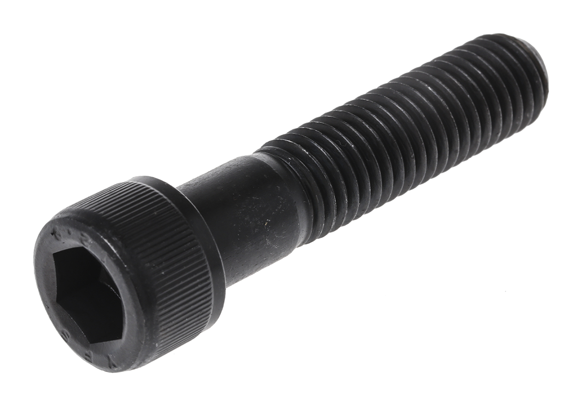 RS PRO Black, Self-Colour Steel Hex Socket Cap Screw, DIN 912, M12 x 55mm