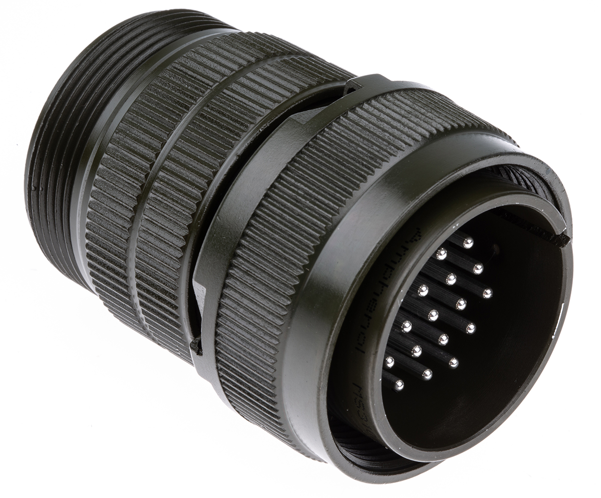 Amphenol Industrial, MS3106A, Copper Alloy 24 Way Cable Mount MIL Spec Circular Connector, Pin Contacts,Shell Size 24,