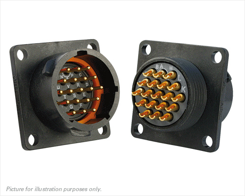 Souriau Sunbank by Eaton Circular Connector, 19 Contacts, Flange, Standard Connector, Plug, Male, IP68, IP69K, UTS