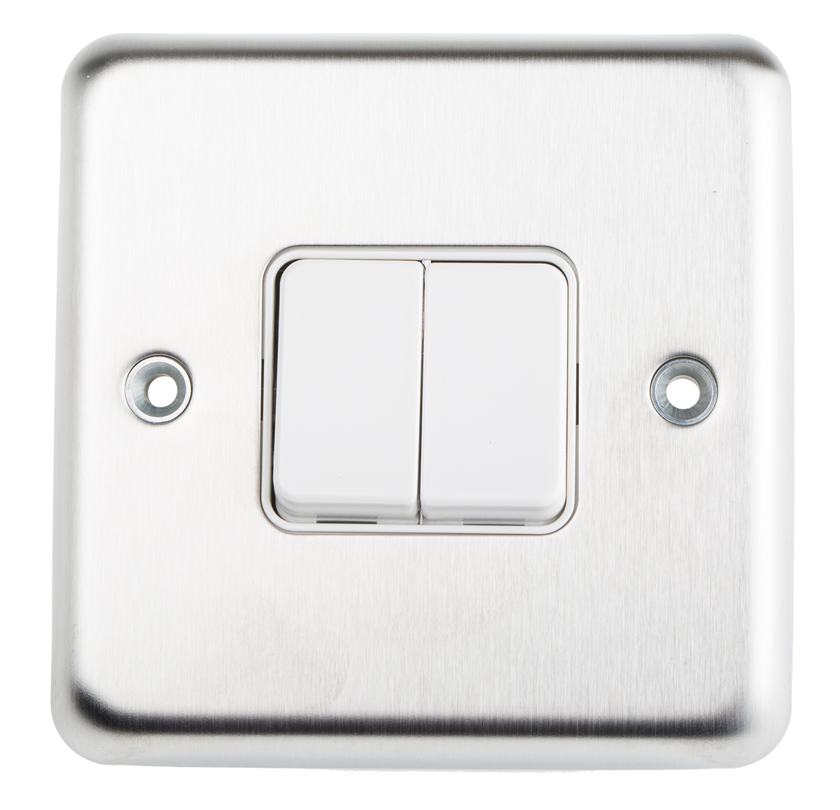 MK Electric White Rocker Light Switch, 2 Way, 2 Gang, K4672