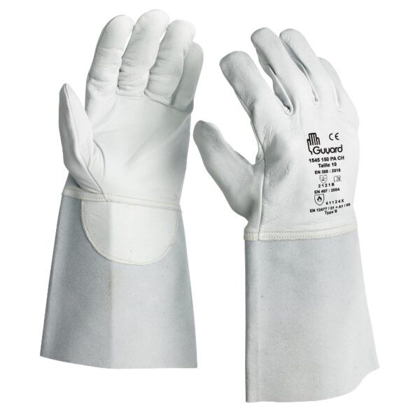 GUYARD White Leather Work Gloves Welding