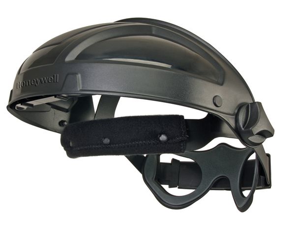 Honeywell Safety Clear Face Shield Headgear with Head Guard , Resistant To Chemical Splashes, Flying Particles
