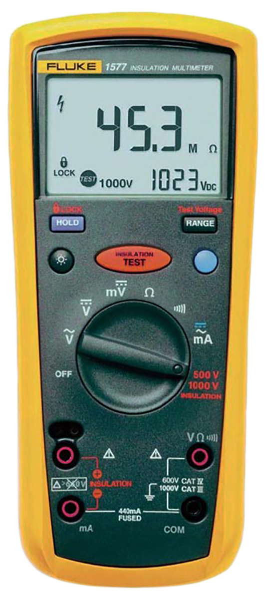 Fluke 1577 Insulation Tester, 500V Min, 1000V Max, 2GΩ Max, CAT III 1000V - RS Calibration