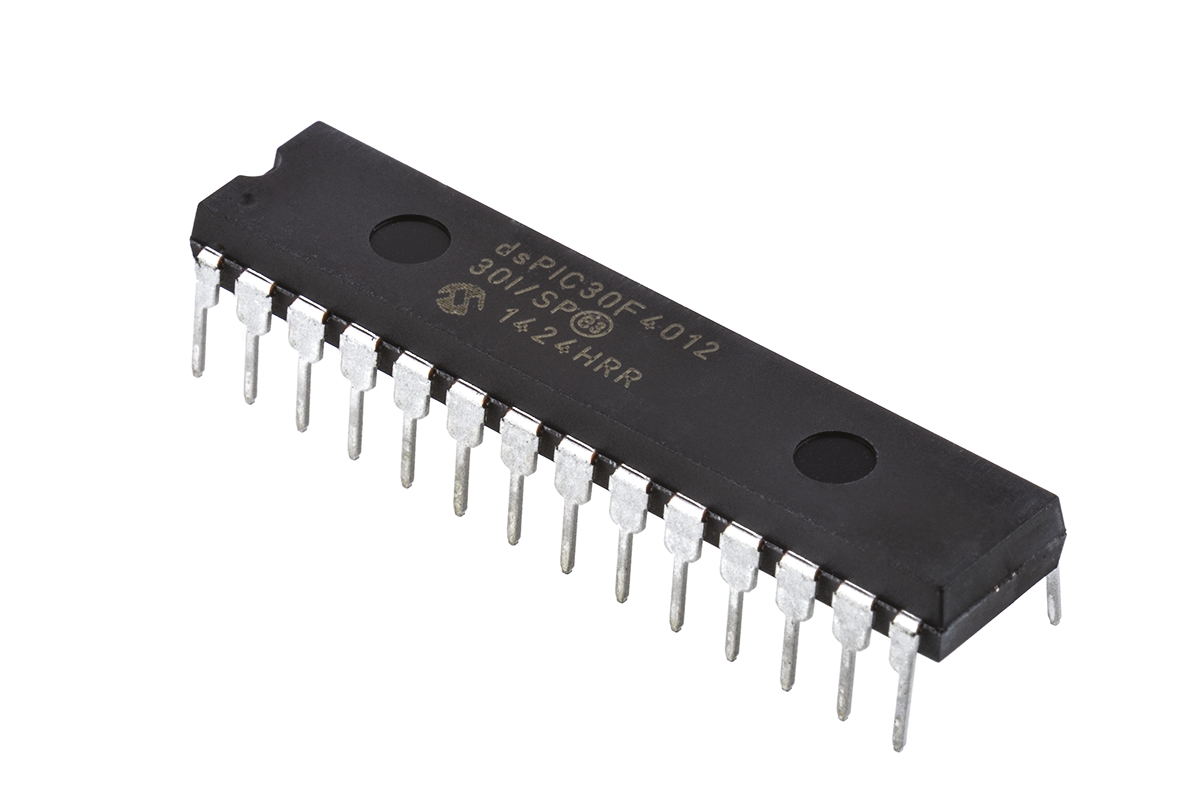 DSPIC30F4012-30I/SP Microchip dsPIC30F, 16bit Digital Signal Processor 30MIPS 1.024 kB, 48 kB Flash 28-Pin SPDIP