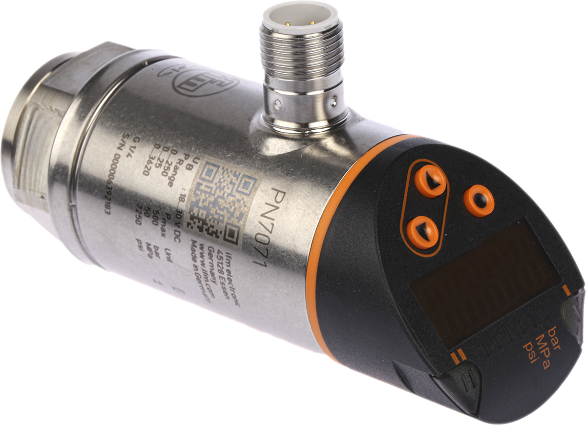 ifm electronic Pressure Sensor, 0bar Min, 250bar Max, 2x PNP/NPN-NO/NC Output, Relative Reading