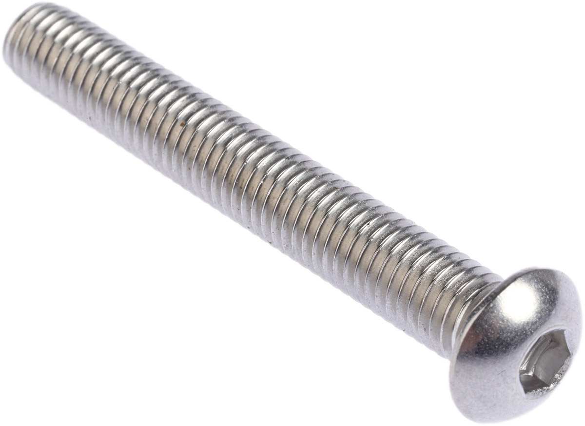 RS PRO Stainless Steel Hex Socket Button Screw, ISO 7380, M8 x 60mm