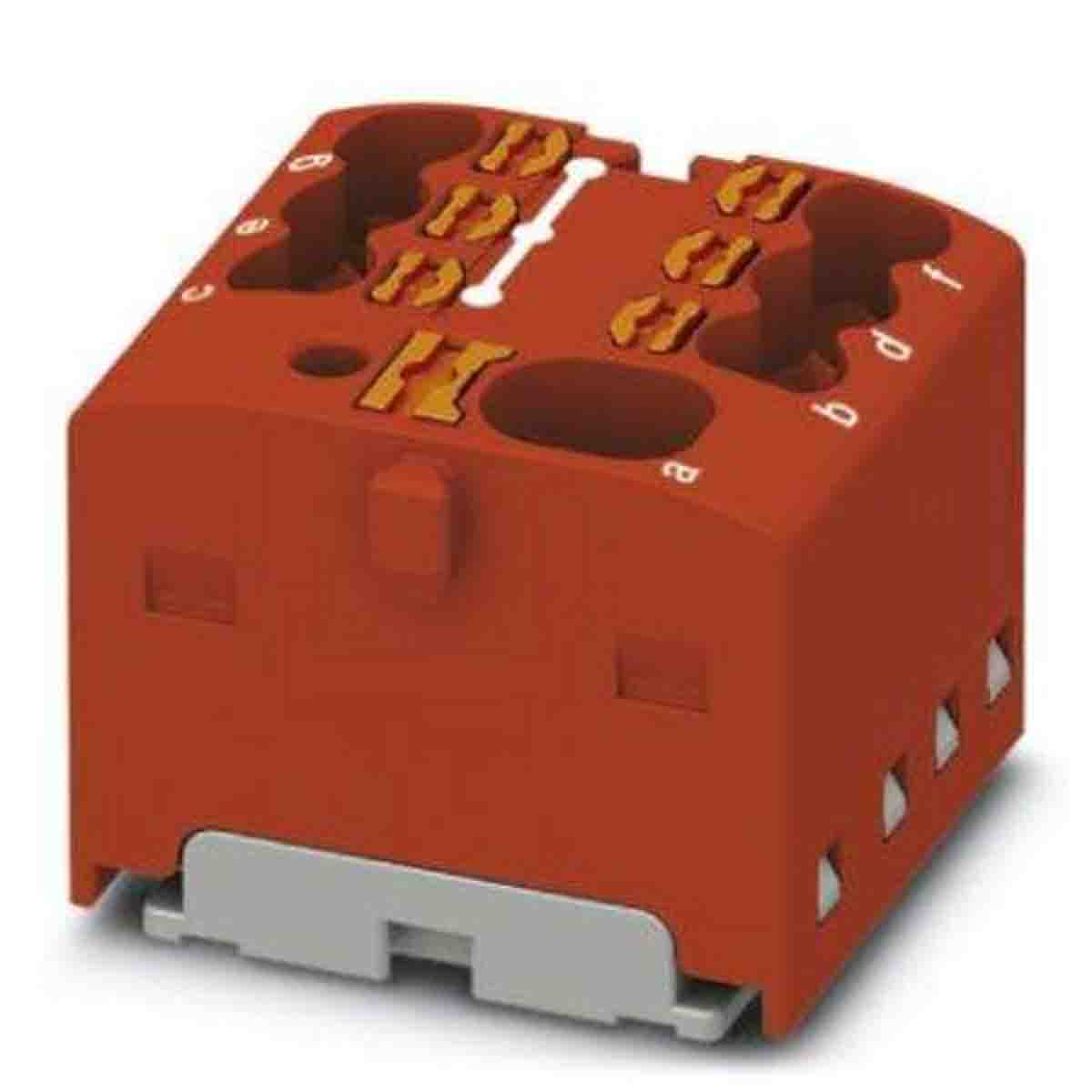 Phoenix Contact Distribution Block, 7 Way, 2.5mm², 17.5A, 450 V, Red