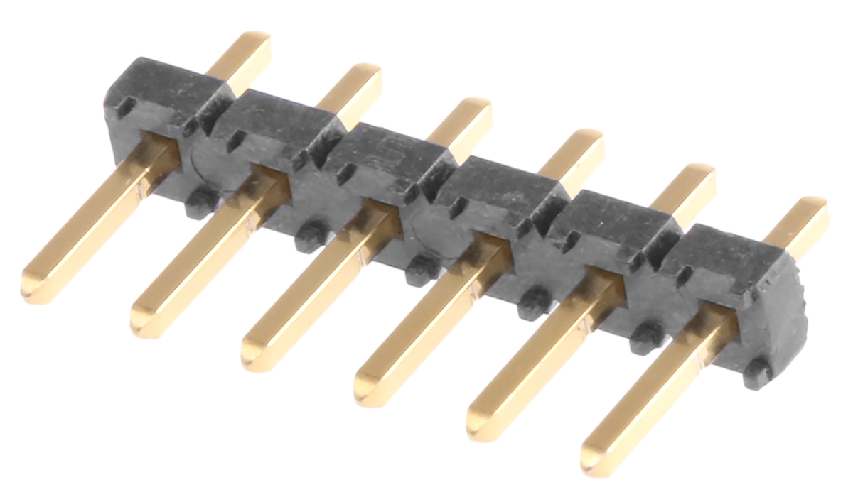 Samtec TLW Series Straight Through Hole Pin Header, 6 Contact(s), 2.54 mm Pitch, 1 Row, Unshrouded