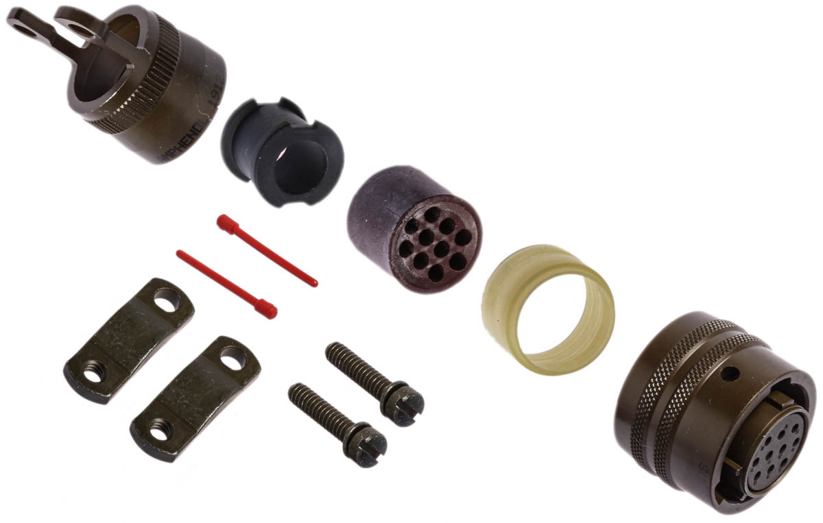 Amphenol Socapex, PT, Copper Alloy 10 Way Cable Mount MIL Spec Circular Connector PlugGreen, Socket Contacts,Shell Size