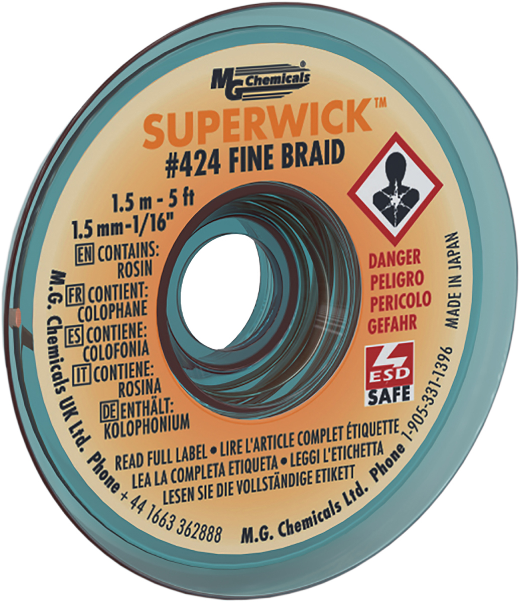 Super Wick SUPERWICK 424 1.5m Desoldering Braid, Width 1.5mm