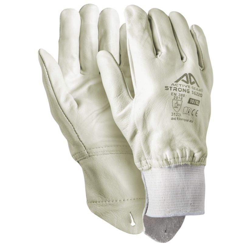 Active Gear S6220 White Unlined Leather Work Gloves, Size 10/XL