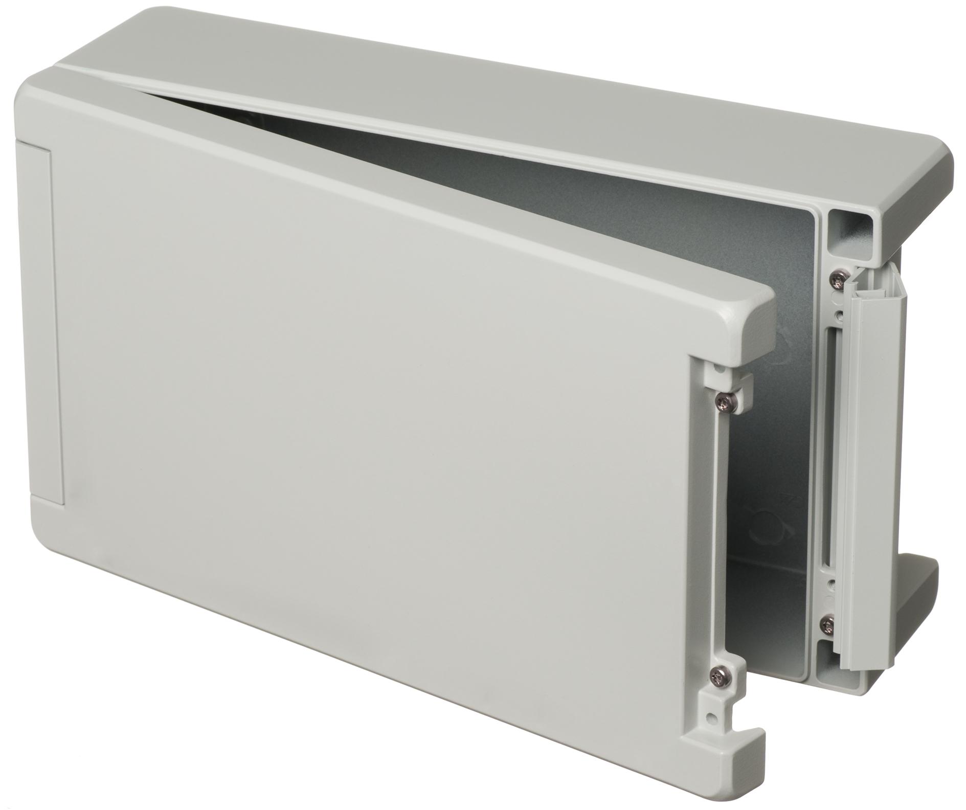 Bopla Bocube Alu Series Light Grey Aluminium Enclosure, IP66, IP68, IK07, IK08, Flanged, Light Grey Lid, 299 x 173 x