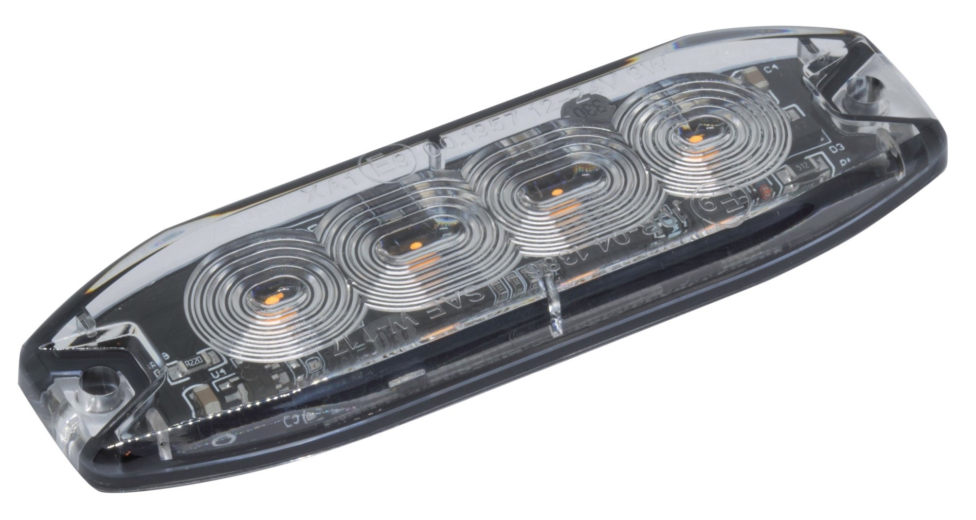 RS PRO Clear Flashing Beacon, 10 → 30V, Screw Mount, LED Bulb, IP69K