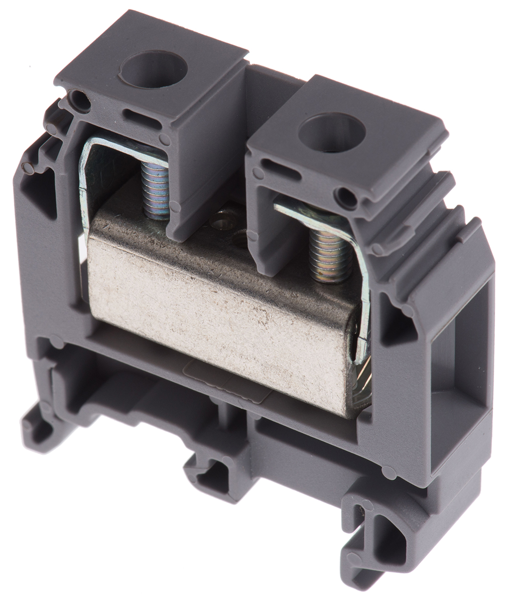 Entrelec 1SNA115129R1400 SNA Series Grey, 16mm², Single-Level, Screw Termination