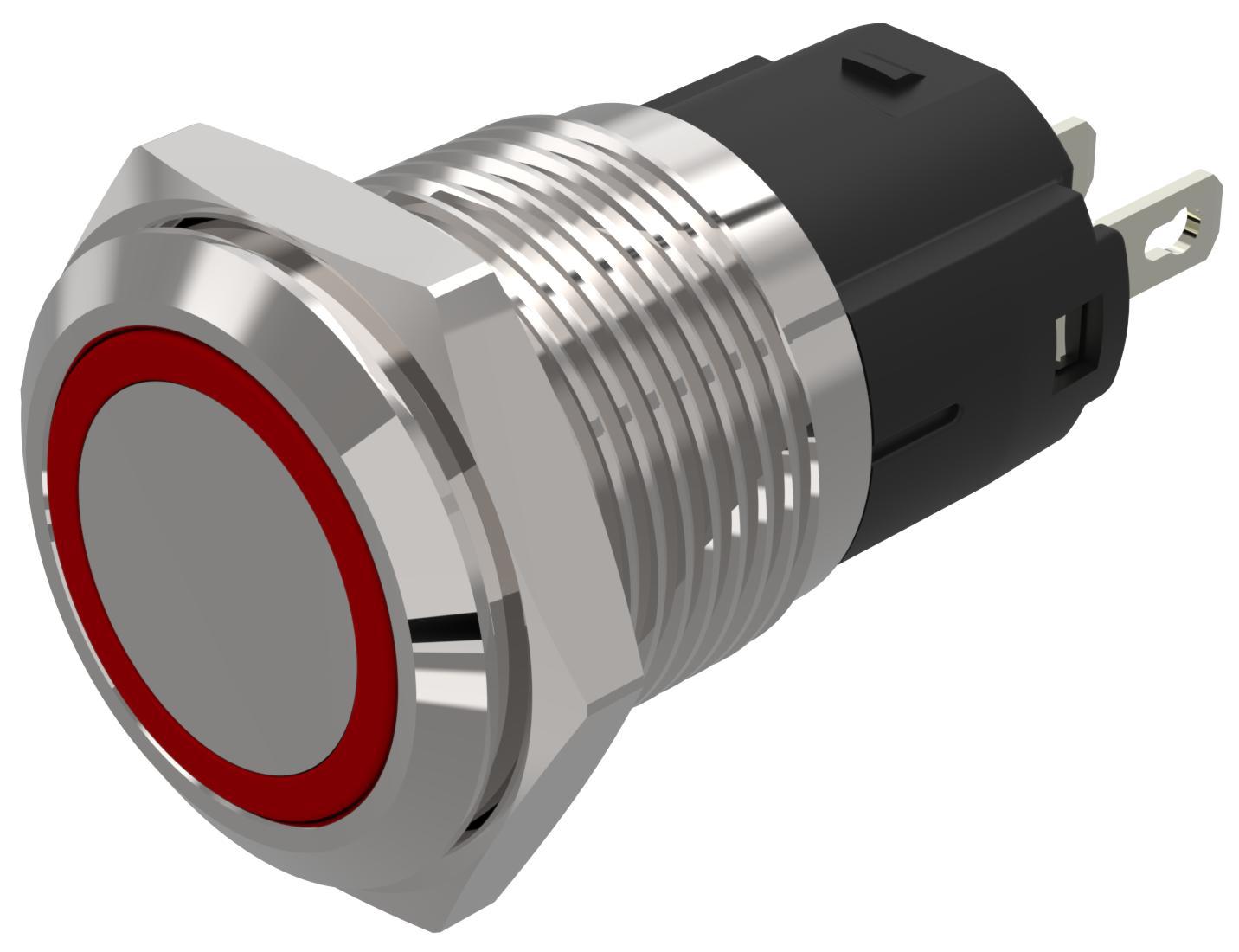 EAO 82 Series Green, Red Indicator, 24V dc, 16mm Mounting Hole Size, Solder Tab Termination, IP65, IP67