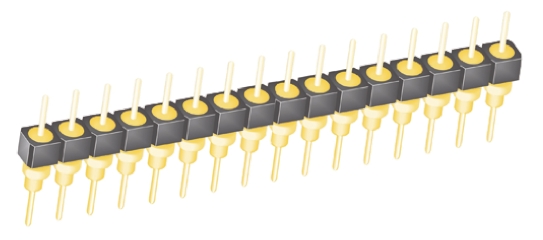 Samtec BBS Series Straight Through Hole Pin Header, 16 Contact(s), 2.54 mm Pitch, 1 Row, Unshrouded