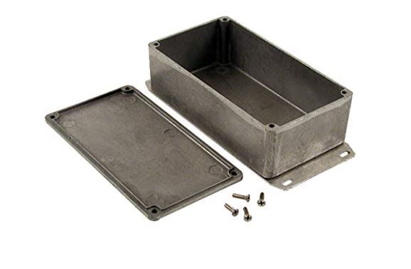 Hammond 1590 Series Die Cast Aluminium Enclosure, IP54, Flanged, 153 x 153 x 51mm
