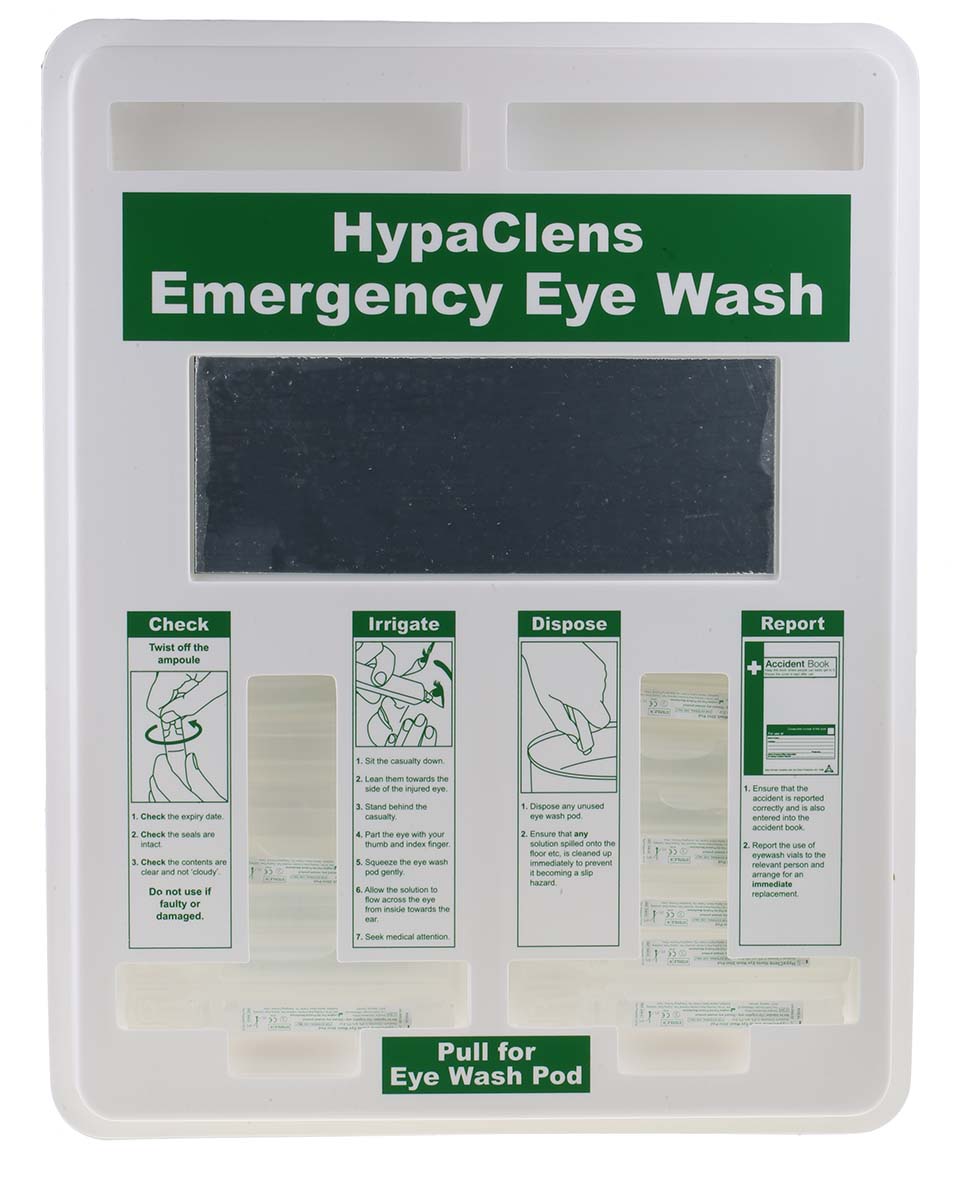 RS PRO Wall Mounted Eyewash Dispenser, 25 x 20 ml