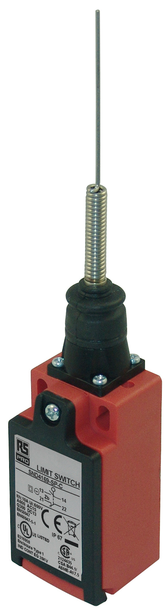 RS PRO Cats Whisker Limit Switch, NO/NC, IP67, Glass Reinforced Plastic (GRP) Housing