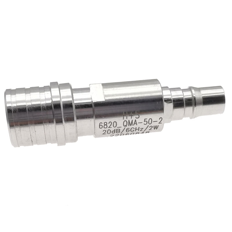 Huber+Suhner RF Attenuator Straight Coaxial Connector QMA Plug to QMA Jack 6dB, Operating Frequency 6GHz
