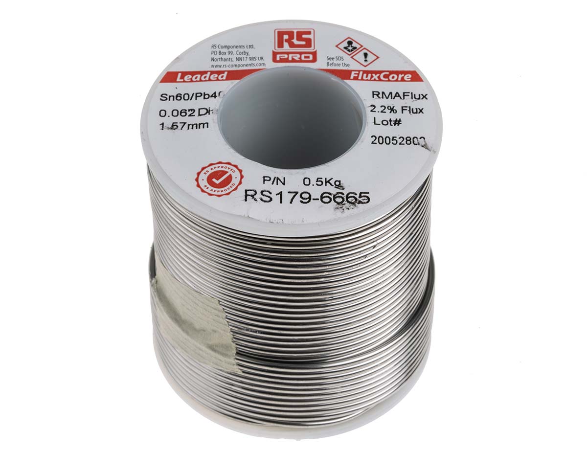 RS PRO Wire, 1.57mm Lead solder, 183°C Melting Point